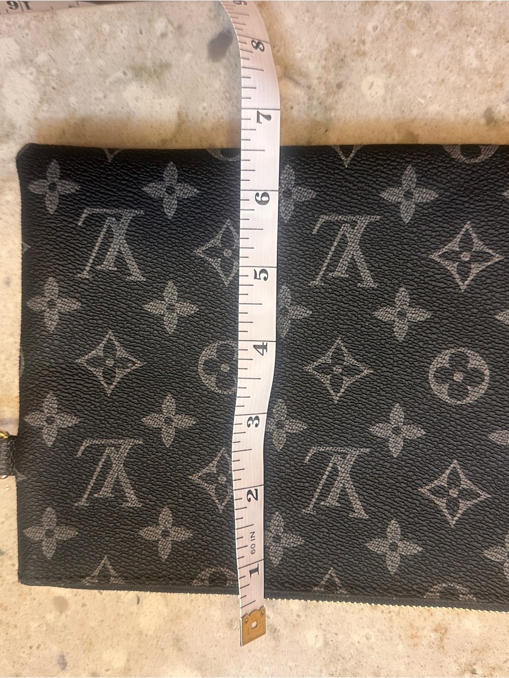 Unlisted Black Monogram Canvas Wristlet Clutch with Gold Hardware - Picture 6 of 9